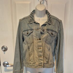 Rock & Republic Studded Light Wash Denim Jacket. Size M